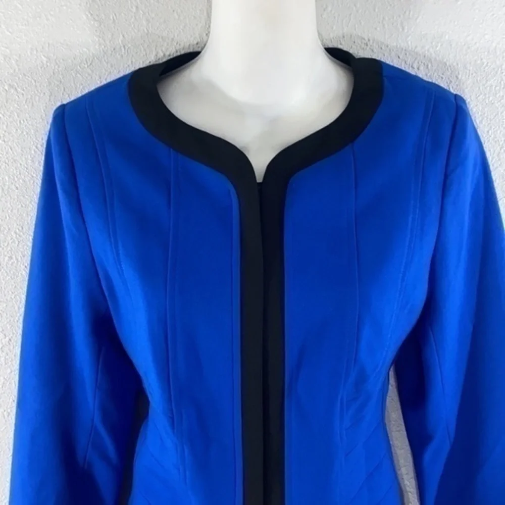 Calvin Klein cobalt blue black trim zipper jacket